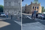 "OSTAVI GA NA MIRU" Haos u centru Beograda, devojka vrišti u suzama, čovek nasrnuo na muškarca (VIDEO)