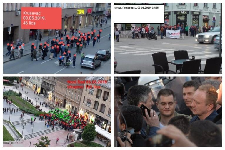 (FOTO) Veliki protesti "1 od 5 miliona" u Novom Sadu, Požarevcu i Krusevcu