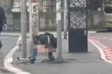DA TI SE SMUČI ŽIVOT! Žena vrši nuždu nasred ulice u Beogradu! (VIDEO)