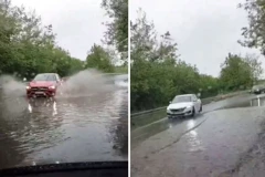 A U BEOGRADU POTOP! Poplavljen deo auto-puta, vozila jedva prolaze! (VIDEO)
