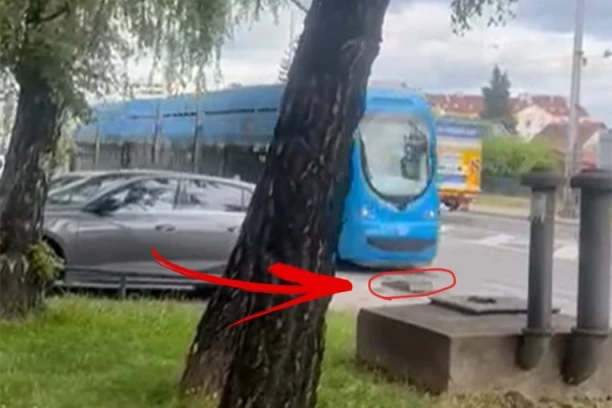 DRAMA U CENTRU GRADA! Tramvaj velikom brzinom naleteo na betonsku kocku! "Ovaj se zajurio, ISUSE!" (VIDEO)