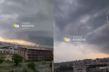 OVAKO IZGLEDA RAZVIJENA SUPERĆELIJA U PRIŠTINI: RHMZ aktivirao narandžasti meteoalarm za celu Srbiju (VIDEO)
