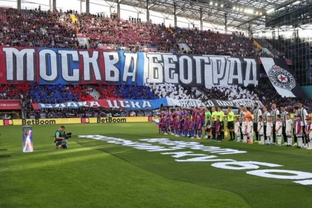 RUSI ODUŠEVILI CELU SRBIJU! Navijači CSKA istakli MOĆAN transparent protiv Partizana!