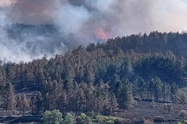 HELIKOPTERI U BORBI PROTIV VATRENE STIHIJE NA GOLIJI! Meštani uplašeni snimili pakleni prizor - ugrožena srednjovekovna svetinja! (FOTO/VIDEO)