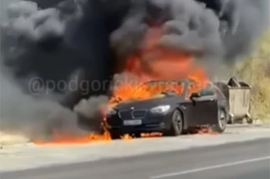 BMW GORI KAO ŠIBICA! Pogledajte dramu na putu za Ulcinj! (VIDEO)