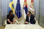 ZAHVALNI SMO ŠVEDSKOJ NA PODRŠCI NA EVROPSKOM PUTU SRBIJE! Vučić primio u oproštajnu posetu ambasadorku Švedske Aniku Ben David! (FOTO)