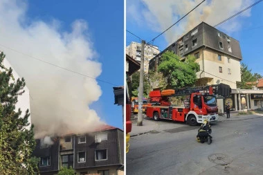 STRAVIČAN POŽAR GUTA ZGRADU NA KARABURMI, ČUJU SE I EKSPLOZIJE! (FOTO/VIDEO)