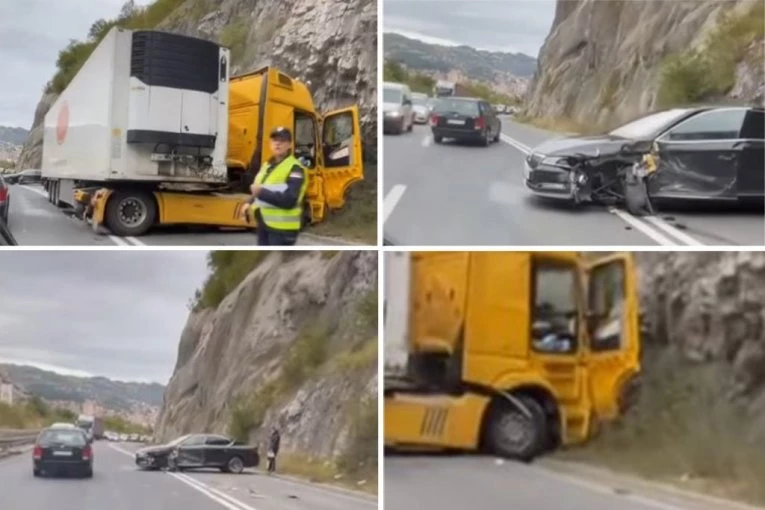 (VIDEO) JEZIV SUDAR KAMIONA I AUTOMOBILA NA ZLATIBORSKOM PUTU! Oba vozača izgubila kontrolu, pa se zakucali u stenu