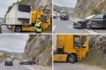 (VIDEO) JEZIV SUDAR KAMIONA I AUTOMOBILA NA ZLATIBORSKOM PUTU! Oba vozača izgubila kontrolu, pa se zakucali u stenu