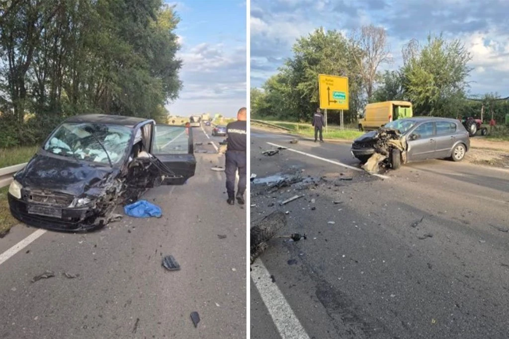 PREDNJI DEO VOZILA POTPUNO SMRSKAN: Jeziva nesreća na putu između Srbobrana i Vrbasa, jedna osoba POVREĐENA (FOTO)