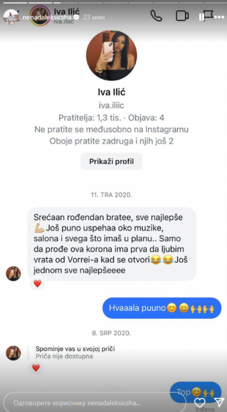 DOKAZ DIREKTNO IZ TELEFONA NENADA ALEKSIĆA ŠA! Obelodanjene prepiske sa Ivom, ona ga zatrpavala porukama!