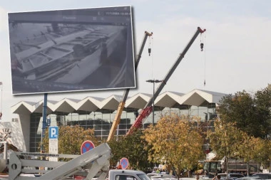 (UZNEMIRUJUĆI SNIMAK) KAMERA SNIMILA TRENUTAK KADA JE NADSTREŠNICA PALA NA LJUDE! Horor u Novom Sadu!