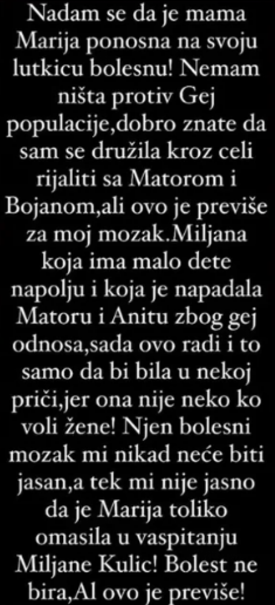 MARIJU I MILJANU NAPALA BIVŠA UČESNICA ELITE! Rijaliti SKANDALČINA kakva se ne pamti: "BOLEST NE BIRA, OVO JE PREVIŠE!"