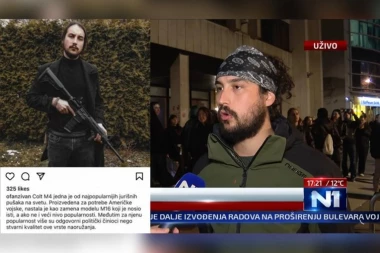 ČOVEK SA JURIŠNOM PUŠKOM PREDVODI PROTESTE KOJE SU NAJAVILI KAO NEMIRNE! Ivan Bjelić jedan od kolovođa (FOTO)