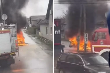 DRAMA U TEMERINU: Vatrena stihija guta automobil! (VIDEO)