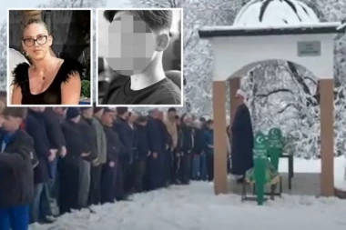 URLICI I JECAJI PARAJU NEBO NA POSLEDNJEM ISPRAĆAJU INELE (37) I TARIKA (13)! Sahranjeni majka i sin, za ubicom se još traga! (VIDEO)