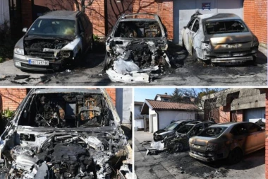 PRVI SNIMAK IZGORELIH AUTOMOBILA NA BEŽANIJI! Jedan eksplodirao, čule se jake detonacije! (FOTO, VIDEO)